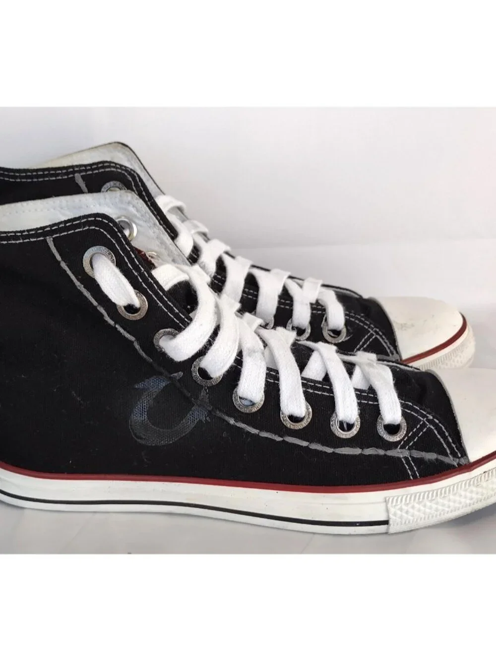 True Religion Black Canvas High Top Shoes Men's 11 EUR 44.5